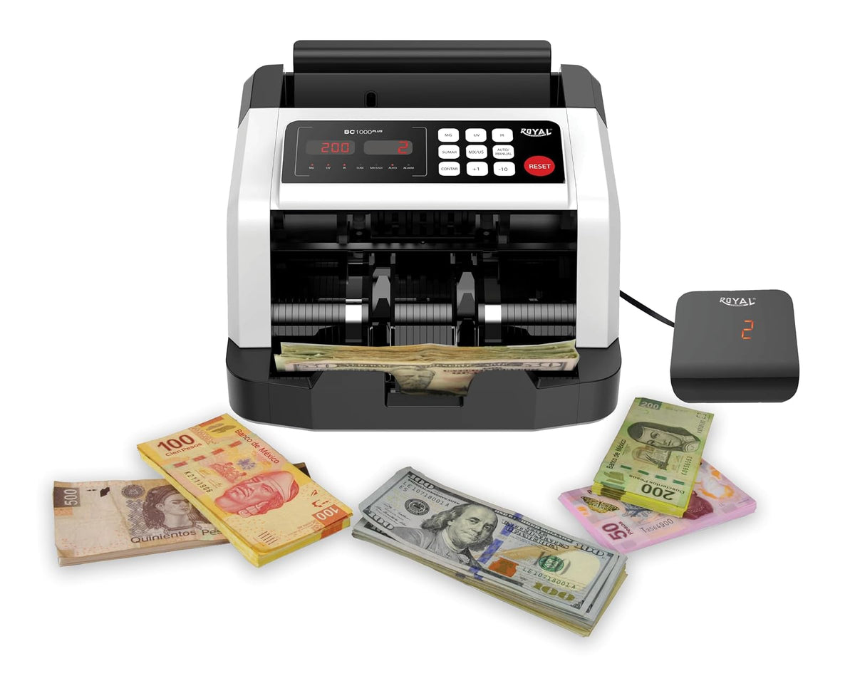 Royal BC1001 Contador de Billetes, 1000 Billetes/Minuto, Pantalla LCD