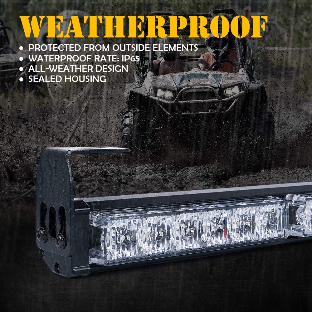 Xprite - Barra de luz estroboscópica LED de 30 pulgadas con luz intermitente de freno para UTV, ATV, Polaris RZR XP 1000 900, lado a lado, 4x4, trofeo camión, cuádruple