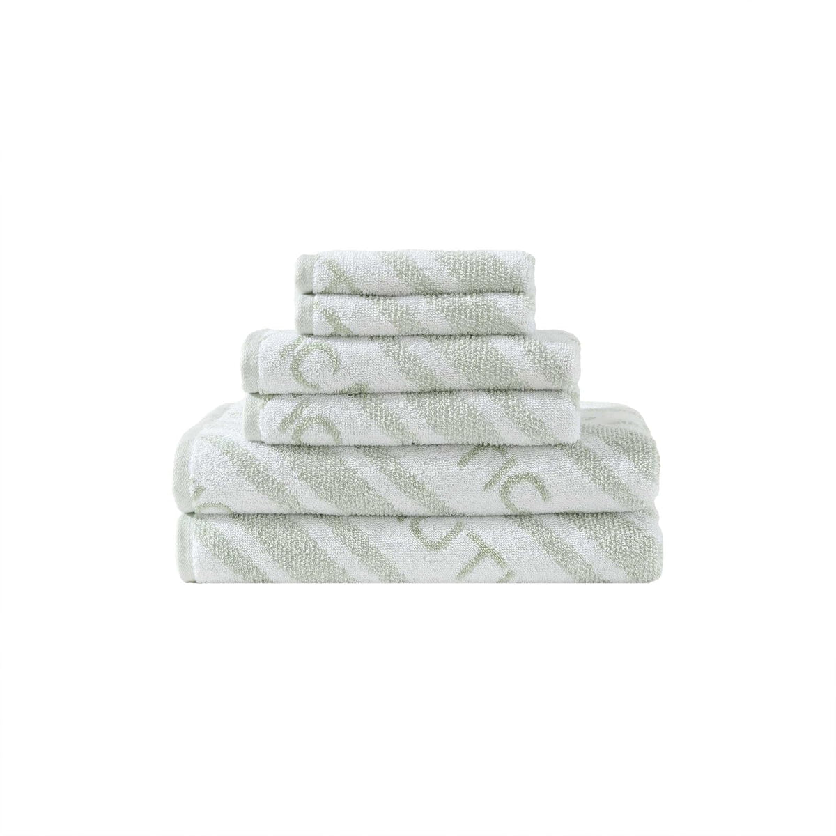 Nautica - Toallas de baño, Suaves y absorbentes para baño, Certificado Oeko-Tex (Verde minera), 6 Piezas
