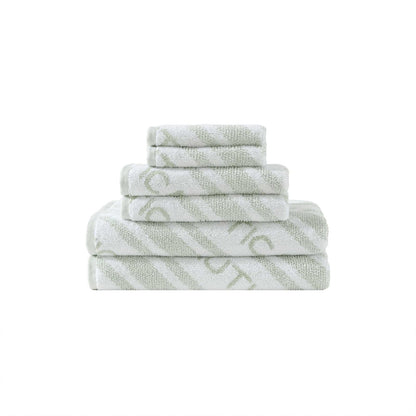 Nautica - Toallas de baño, Suaves y absorbentes para baño, Certificado Oeko-Tex (Verde minera), 6 Piezas