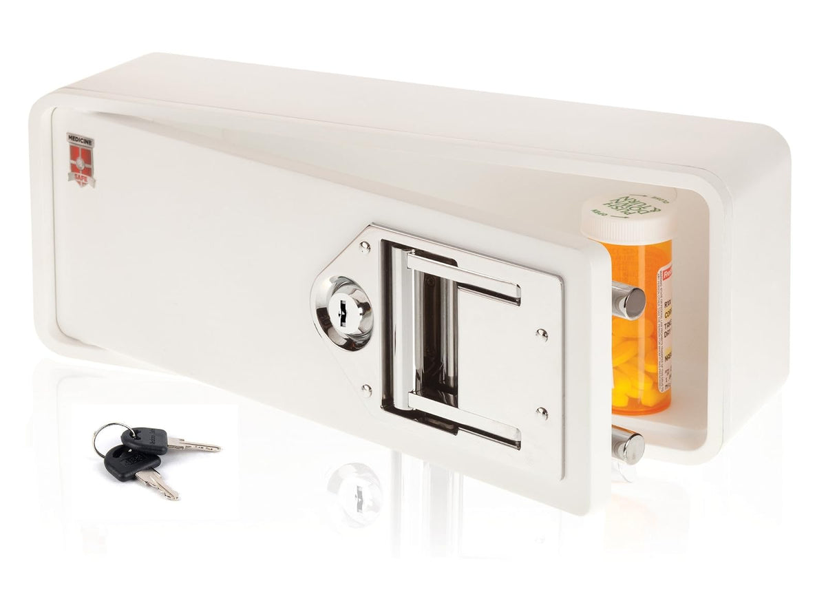 MEDICINE RX SAFE Medicine Safe-Llave estándar, color blanco, 38 pulgadas