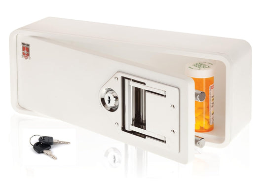 MEDICINE RX SAFE Medicine Safe-Llave estándar, color blanco, 38 pulgadas