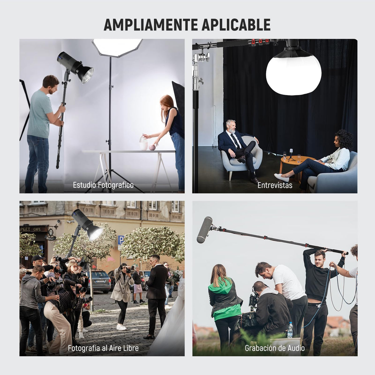 NEEWER 7.5ft/230cm Soporte Boom Pole, Portable Telescópico Alumino Soporte Luz con 1/4" 3/8" 5/8" Tornillo/Flip Bloqueo/Correa de Hombro para Strobe Flash Micrófono, MAX. Carga 11LB/5KG, MS-230C