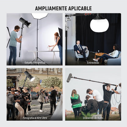 NEEWER 7.5ft/230cm Soporte Boom Pole, Portable Telescópico Alumino Soporte Luz con 1/4" 3/8" 5/8" Tornillo/Flip Bloqueo/Correa de Hombro para Strobe Flash Micrófono, MAX. Carga 11LB/5KG, MS-230C