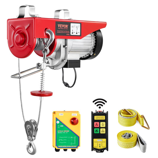 VEVOR - Polipasto eléctrico de 1200 libras con control remoto inalámbrico, polipasto eléctrico de 110 V con control remoto, altura de elevación de 40 pies/20 pies y motor de cobre puro, para fábrica