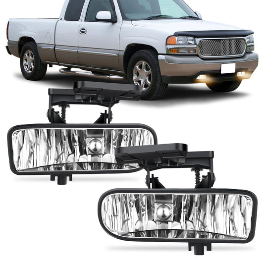 Nilight FOG-B12 Conjunto de Luz Antiniebla para GMC Sierra 1500/2500 1999-2002 Sierra HD 2001-2002 Yukon 2000-2006, Lente Transparente