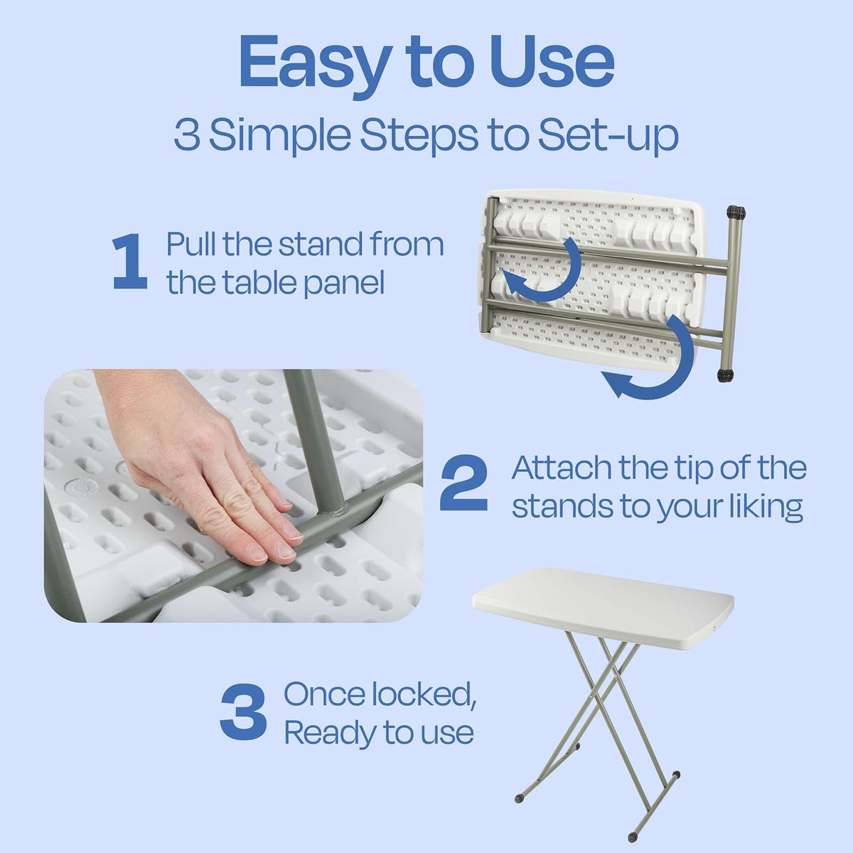 Folding Table, Foldable Table and TV Tray by Everyday Home, 30 x 20 x 28 (Great for Laptops)