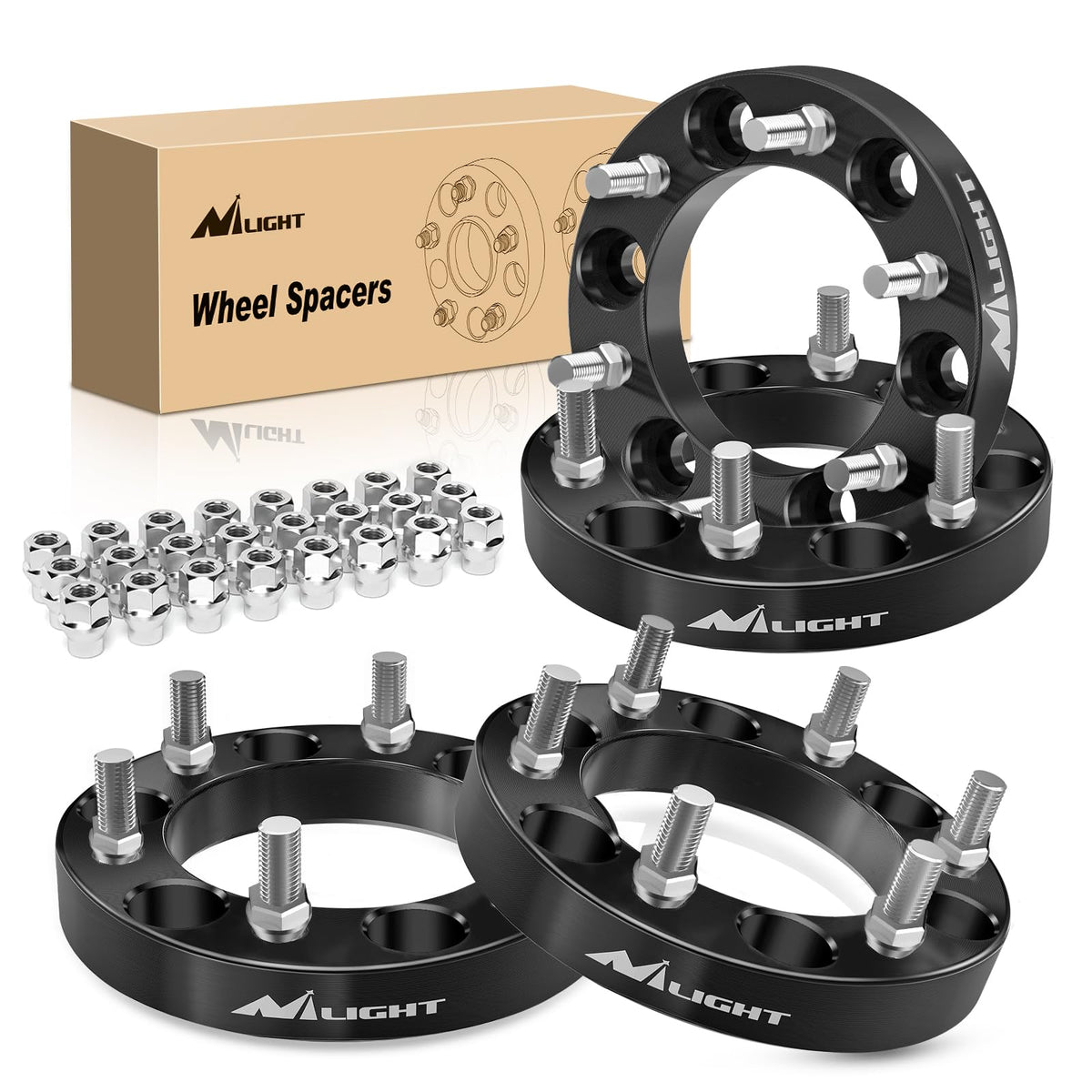 Nilight Separadores de Rin 6x5.5 para Toyota Tacoma 4Runner FJ Cruiser Tundra Fortuner Sequoia Land Cruiser 1995-2023, Espaciadores de Rueda de 1 Pulgada 6x139.7 mm, Centro 108 mm