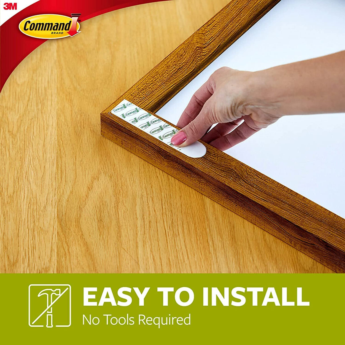 Command - Tiras para colgar fotos XL de 20 libras, 10 pares (20 tiras de mando), sin daños, para colgar fotos, resistente, ideal para decoración del hogar, calcomanía negro