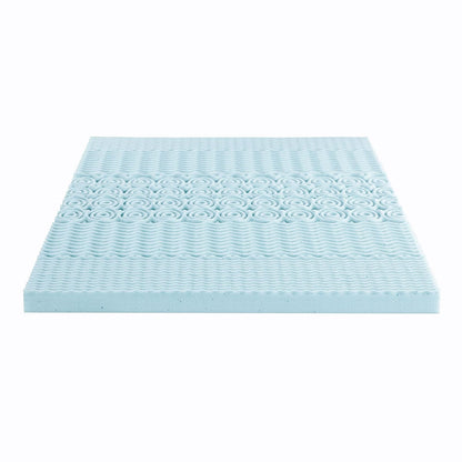 Mellow - Colchón de Espuma viscoelástica de 4 Pulgadas, 5 Zonas, infusión de Gel refrescante, Esencial para recámara, tamaño Individual XL, Azul