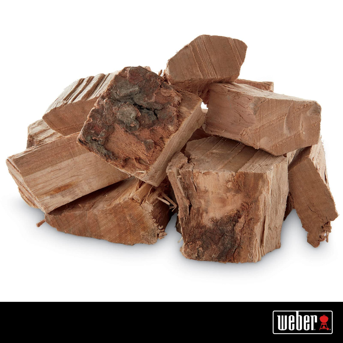 Weber - TROZOS DE MADERA DE CEREZO | 350 cu. in., sabor afrutado sutil, pescado, aves, cerdo