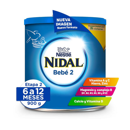 Nidal 2 Fórmula de Continuación, 6 a 12 Meses Lata 900 g