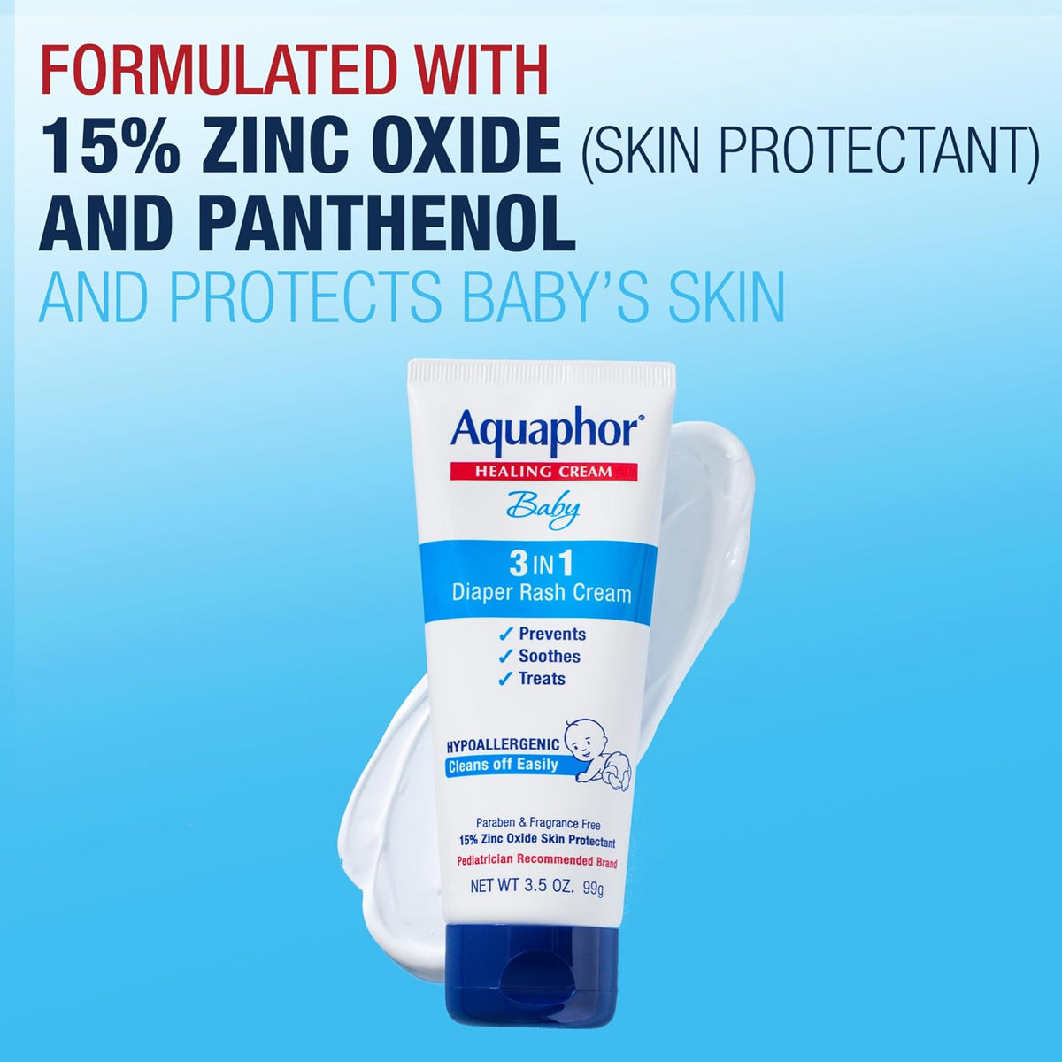Aquaphor Baby Diaper Rash Cream, 3.5 Ounce (Pack of 3)
