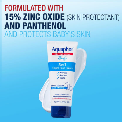 Aquaphor Baby Diaper Rash Cream, 3.5 Ounce (Pack of 3)