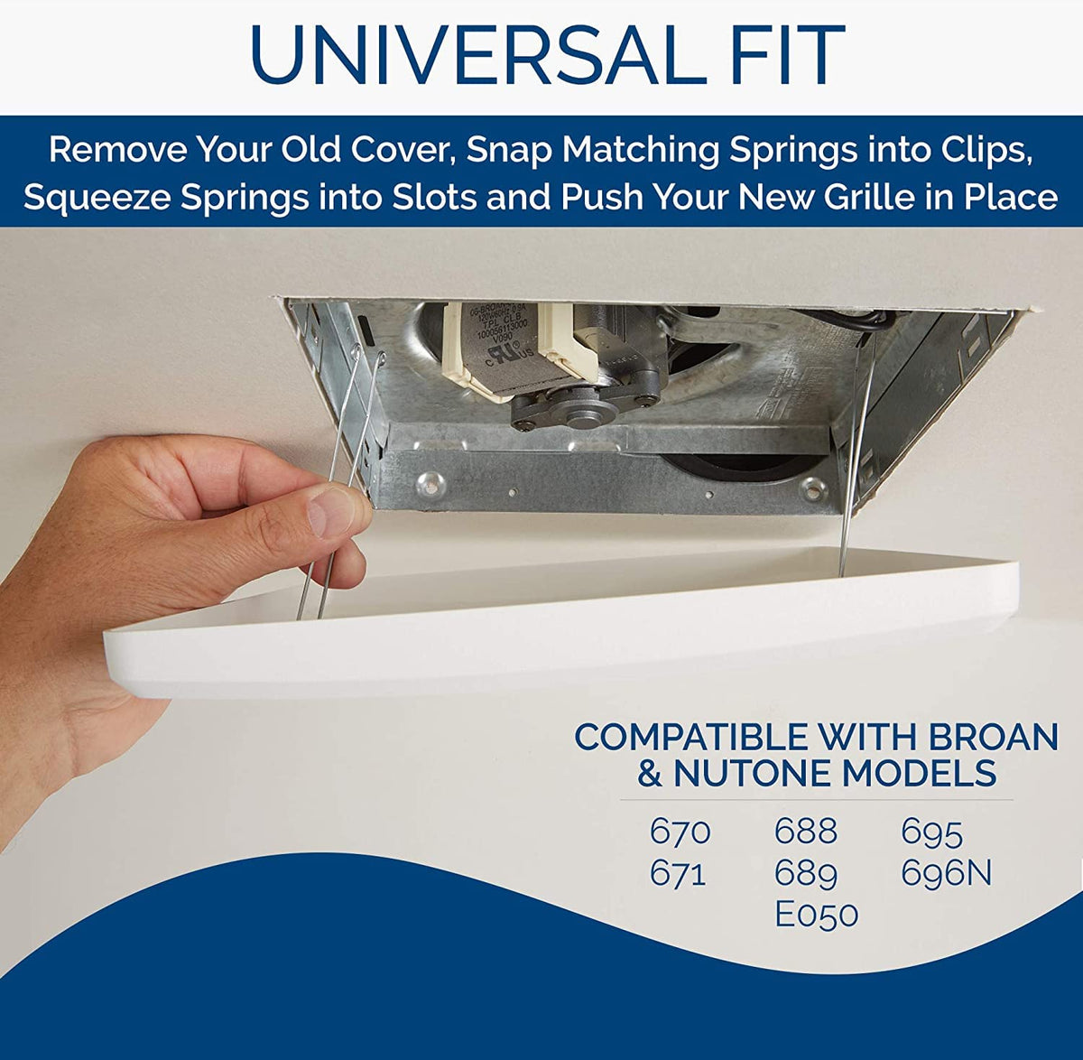 Broan-NuTone FGR101 - Rejilla cuadrada de repuesto para ventilación de baño