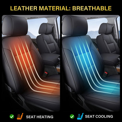 Coverado Fundas De Asiento Silverado, Protectores De Asiento De Automóvil De Piel Impermeable, Juego Completo Personalizado, Compatible Con Chevy Silverado Gmc Sierra Pickup 2014-2018 1500 2015-2019 2500H