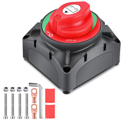 Nilight - Interruptor de batería de encendido y apagado, 12 V, 24 V, 48 V, 600 A, batería de alta resistencia, corte de energía, interruptor maestro= - 600A On-Off Switch