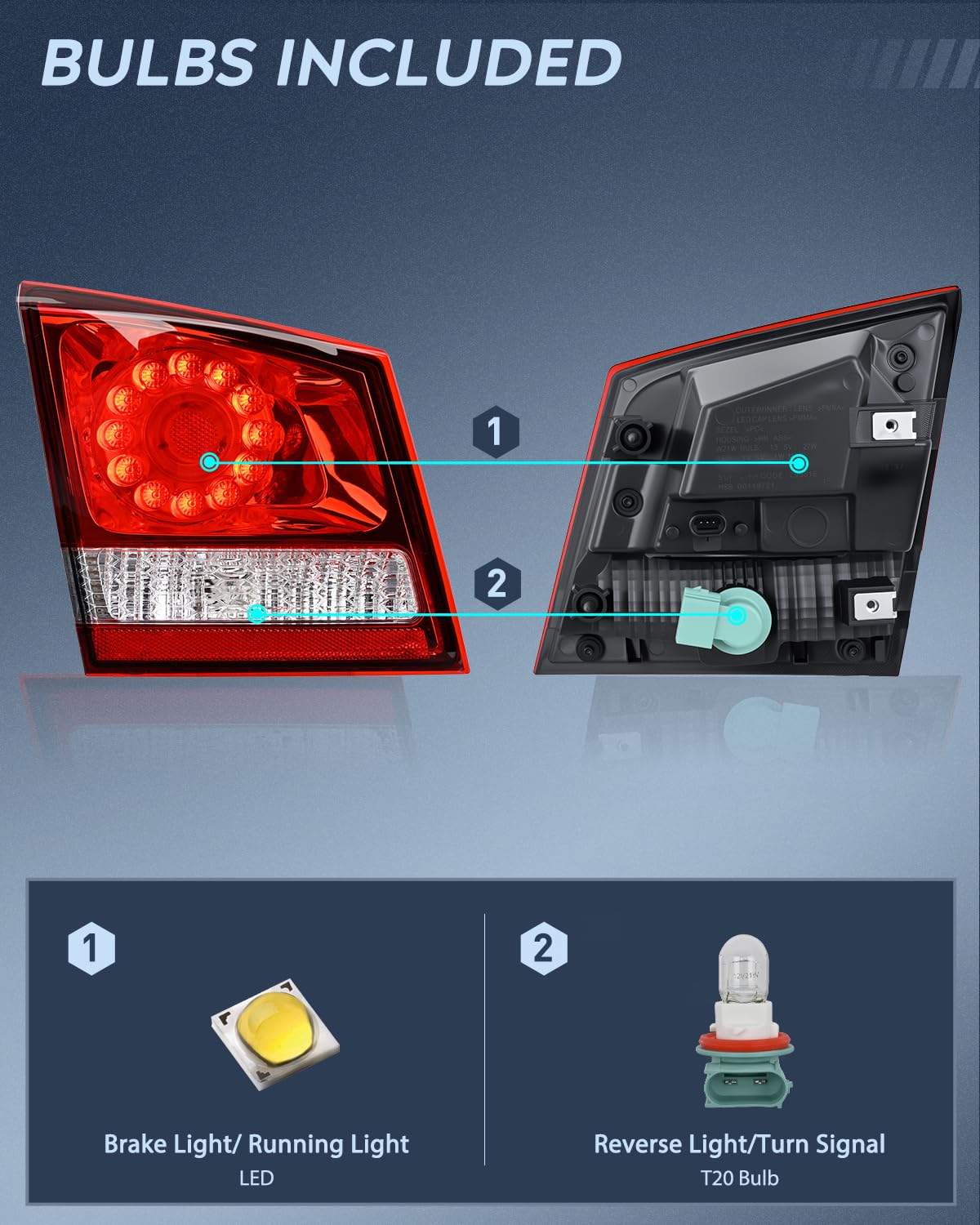 Nilight - Conjunto de Luz Trasera Compatible con Dodge Journey 2011-2020, Lado Izquierdo Interior