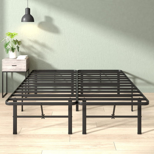 Zinus Rumi - Marco de Cama de Metal Queen de 14 Pulgadas, Base de colchón SmartBase® de Montaje rápido, Acero Resistente sin Necesidad de somier, Embalaje ecológico, Color Negro
