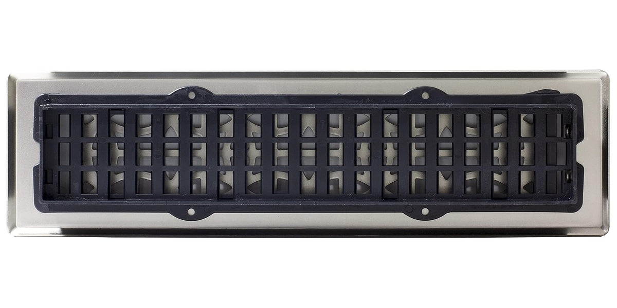 Decor Grates ECH212-NKL Eclipse Floor Register, 2x12 Inches, Brushed Nickel