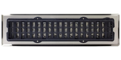 Decor Grates ECH212-NKL Eclipse Floor Register, 2x12 Inches, Brushed Nickel