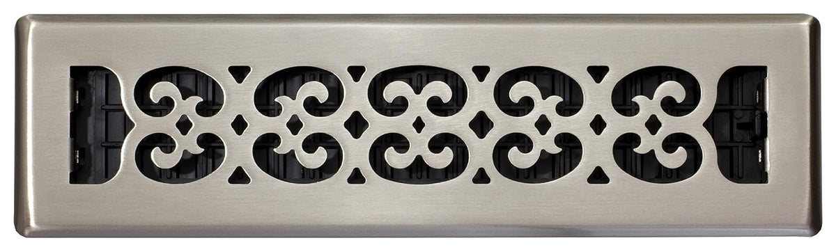 Decor Grates - Plantilla de piso con ruedas, 5,08 x 30,48 cm, 2x12 Inch, Acabado cepillo níquel (Brushed Nickel Finish)