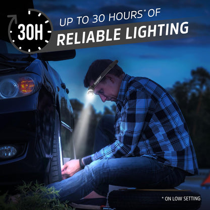 Energizer HDL70 - Linterna frontal recargable LED multicolor, batería recargable de iones de litio, dos modos LED verdes para visión nocturna, función de atenuación avanzada, resistente al agua IP67