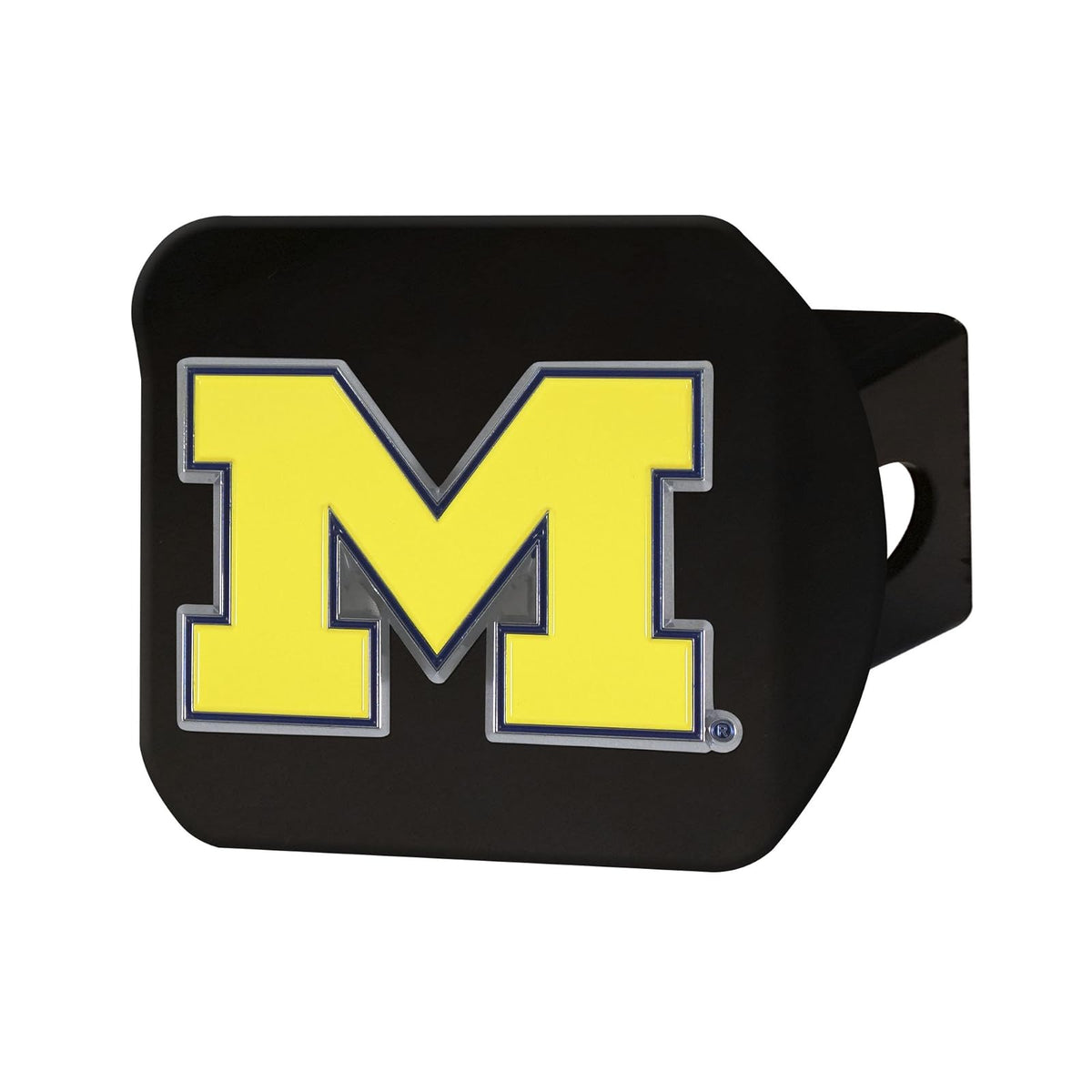 FANMATS NCAA - Enganche de Color para Hombre, Color Negro - Michigan Wolverines - 3.4"x4" - Negro