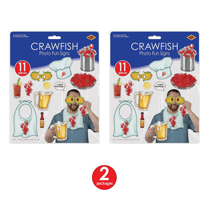 Beistle 53371 22 piezas Crawfish Photo Fun Signs, 3"-16", Multicolor