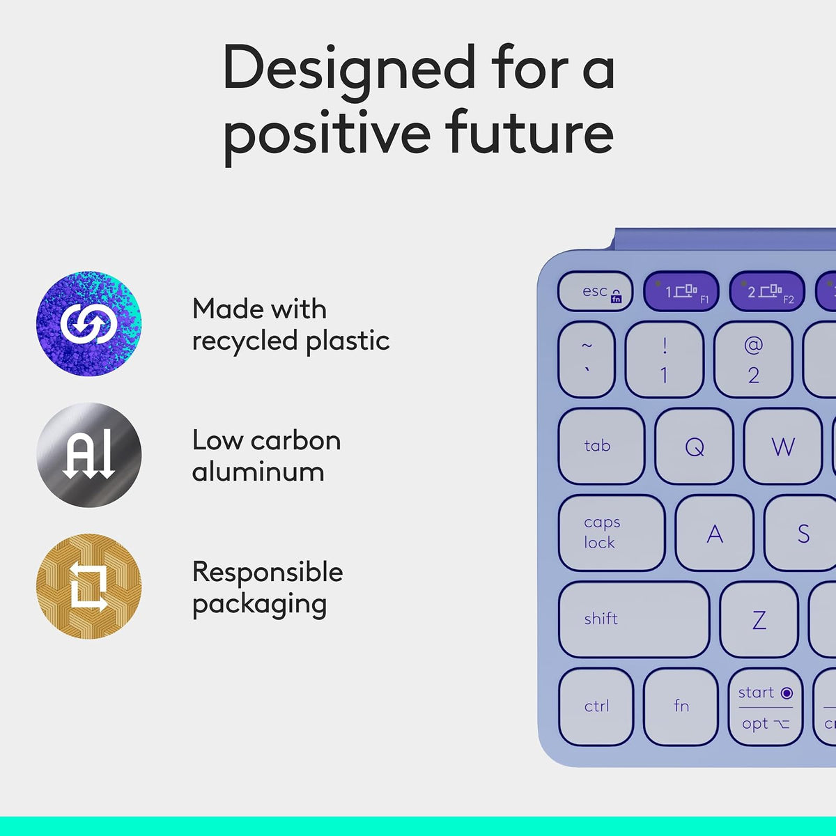 Logitech Keys-to-Go 2 Teclado inalámbrico para iPad con Tapa integrada, Bluetooth, Delgado, estilizado y Compacto para iPad, iPhone, Windows, Android, Linux, Mac, Apple TV, Color - Lila
