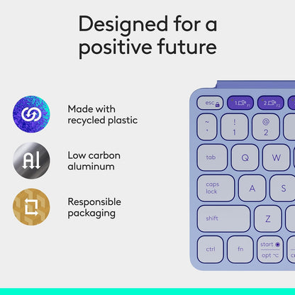 Logitech Keys-to-Go 2 Teclado inalámbrico para iPad con Tapa integrada, Bluetooth, Delgado, estilizado y Compacto para iPad, iPhone, Windows, Android, Linux, Mac, Apple TV, Color - Lila
