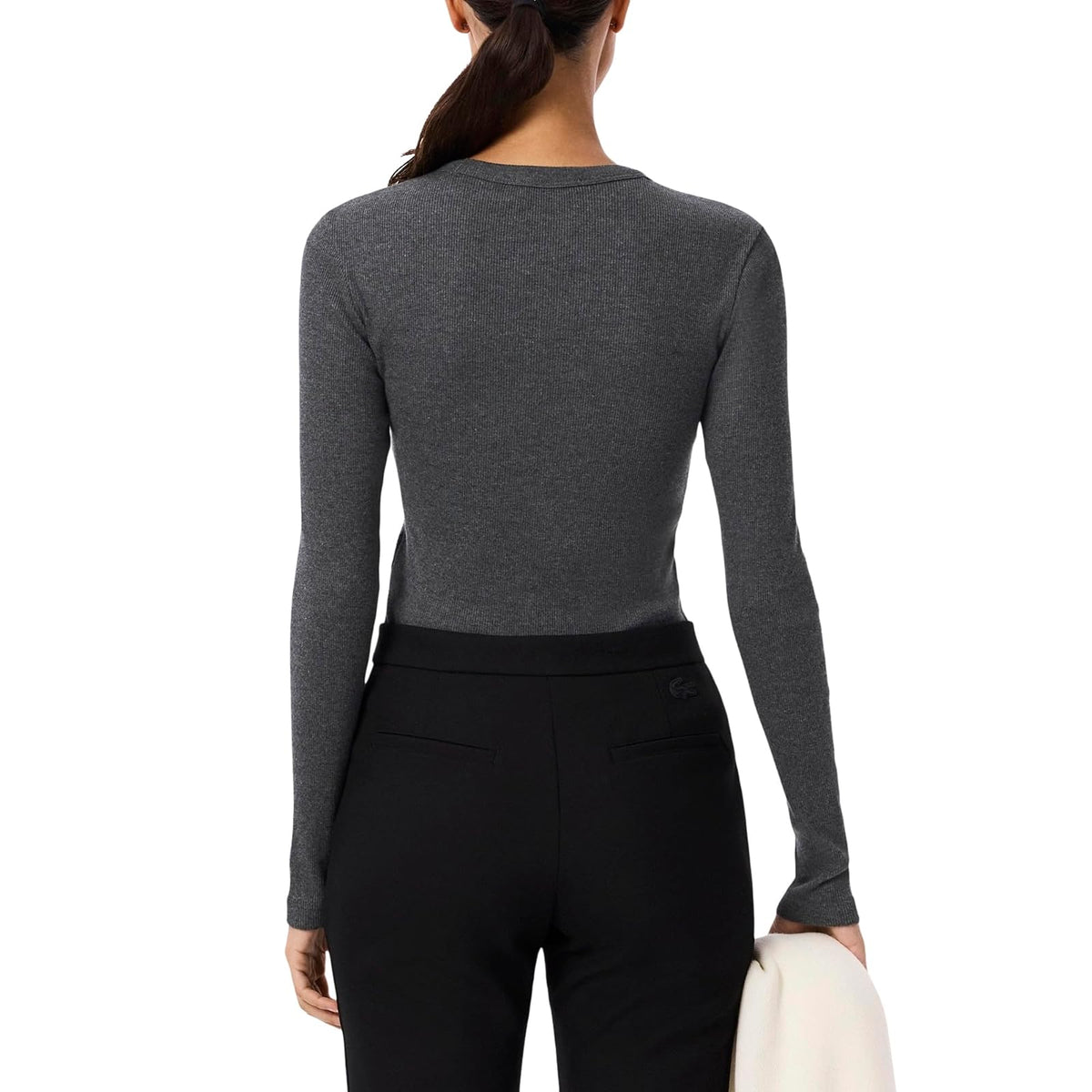 Lacoste Playera Slim fit de algodón orgánico y Manga Corta para Mujer