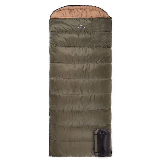 TETON Sports Celsius XL -18 Degree C / 0 Degree F Flannel Lined Sleeping Bag (90” x 36”) - Bolsa de Dormir Forrada con Franela (2.28 m x 91 cm)