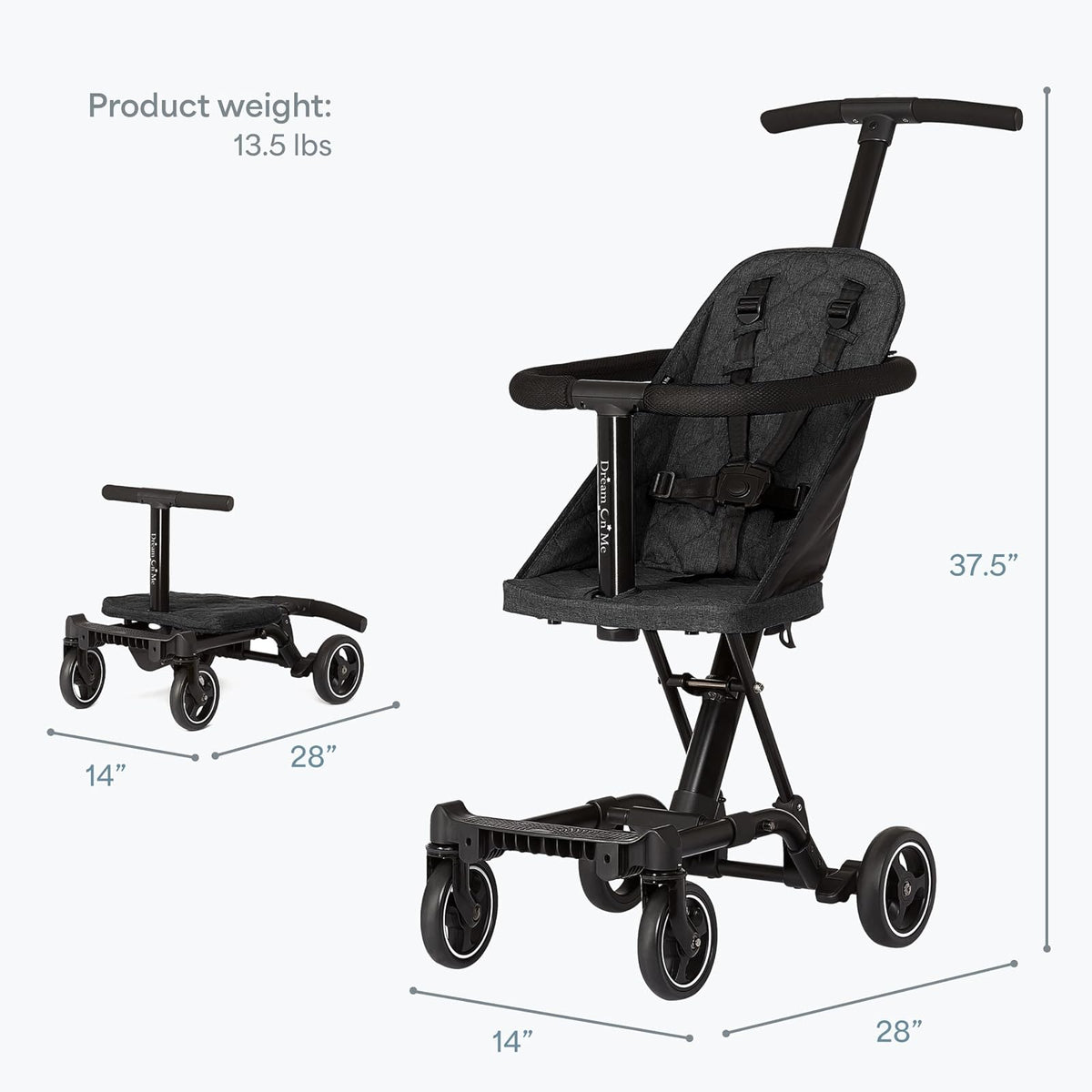 Dream On Me - Cochecito y silla de paseo Universal Coast en negro