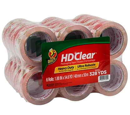 Duck HD Cinta Transparente de Alto Desempeño para Empaque - Paquete de 24