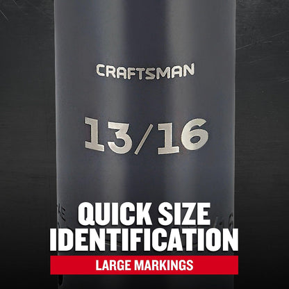 Craftsman CMMT16062 - Llave de vaso SAE (1/2", 13/16")