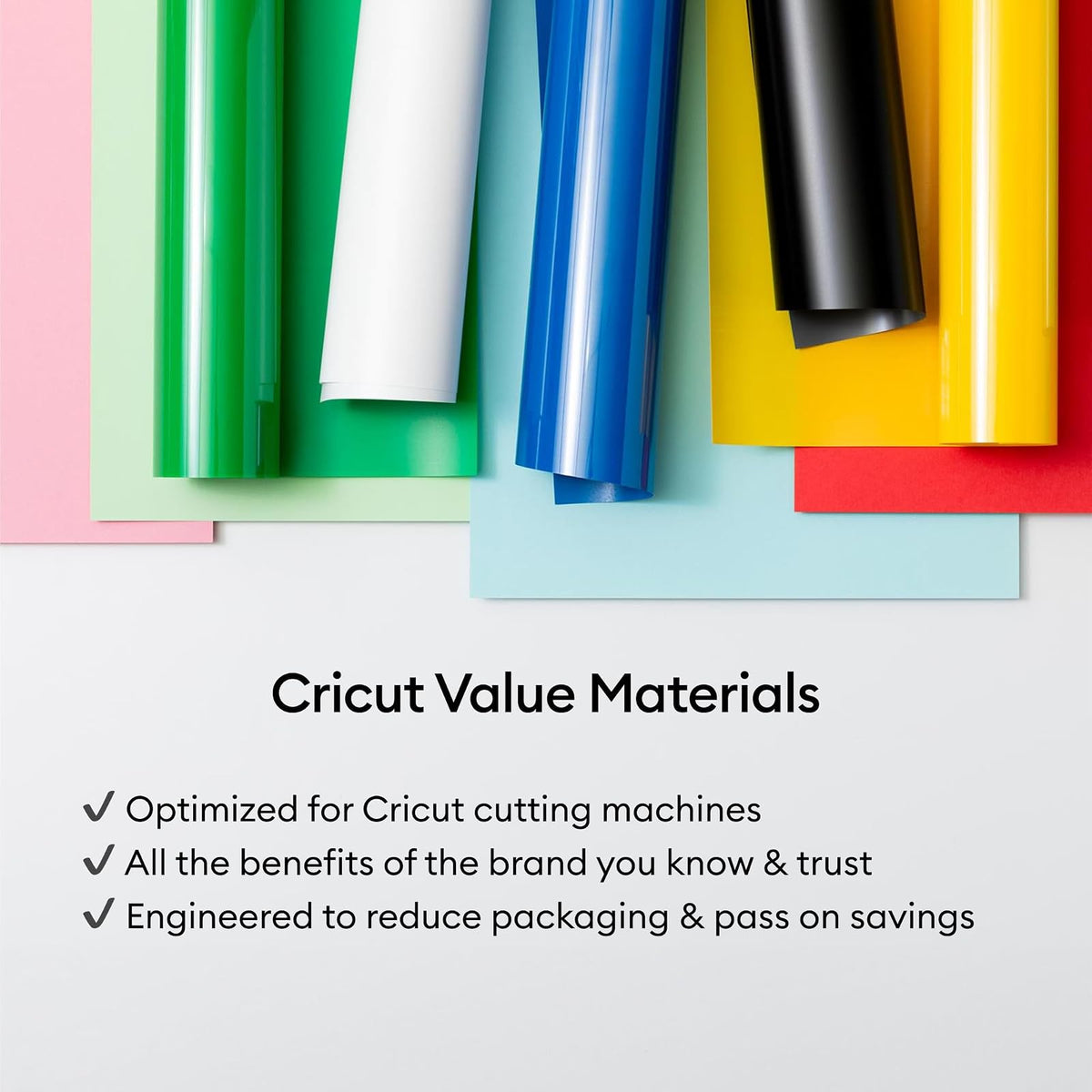 Cricut Paquete de materiales y accesorios todo en uno, incluye vinilo, HTV termoadhesivo, papel calcomanía, HTV imprimible, herramientas, alfombrillas, bolígrafos y más