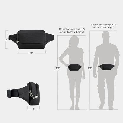 Travelon - Riñonera clásica antirrobo, Negro -, Una talla, Travelon - Riñonera clásica antirrobo