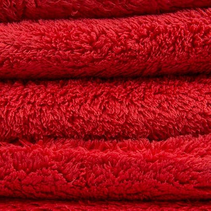 Chemical Guys Toalla de Microfibra sin Bordes, roja, 16" x 16" (Paquete de 3)