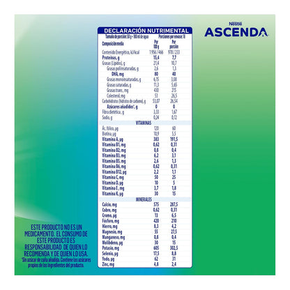 ASCENDA Suplemento Alimenticio Sabor Vainilla Lata de 900g