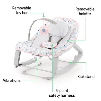Ingenuity Silla Mecedora 3 en 1 Barra de Juegos para Bebés