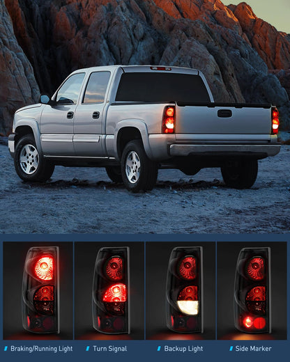 Nilight NA803 Conjunto de Luz Trasera para Chevrolet Silverado 1500/2500/3500 1999-2002 GMC Sierra, Estilo OE, Lente Ahumado