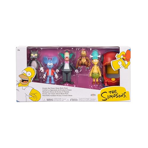 Jakks Pacific - The Simpsons Multipack de Figuras 2.5″ Krusty The Clown Show – Set Coleccionable con Personajes Icónicos para Fans y Niños 4+ Años