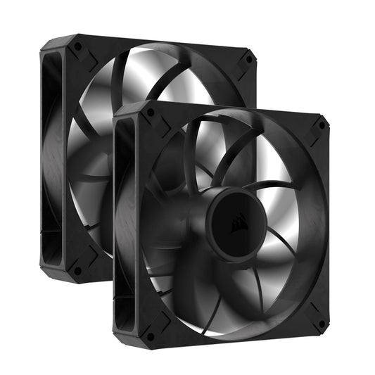 CORSAIR RS140 MAX 140 mm PWM Ventiladores Grueso – Alta Presión Estática – Fabricación en Polímero de Cristal Líquido – Paquete Doble – Negro
