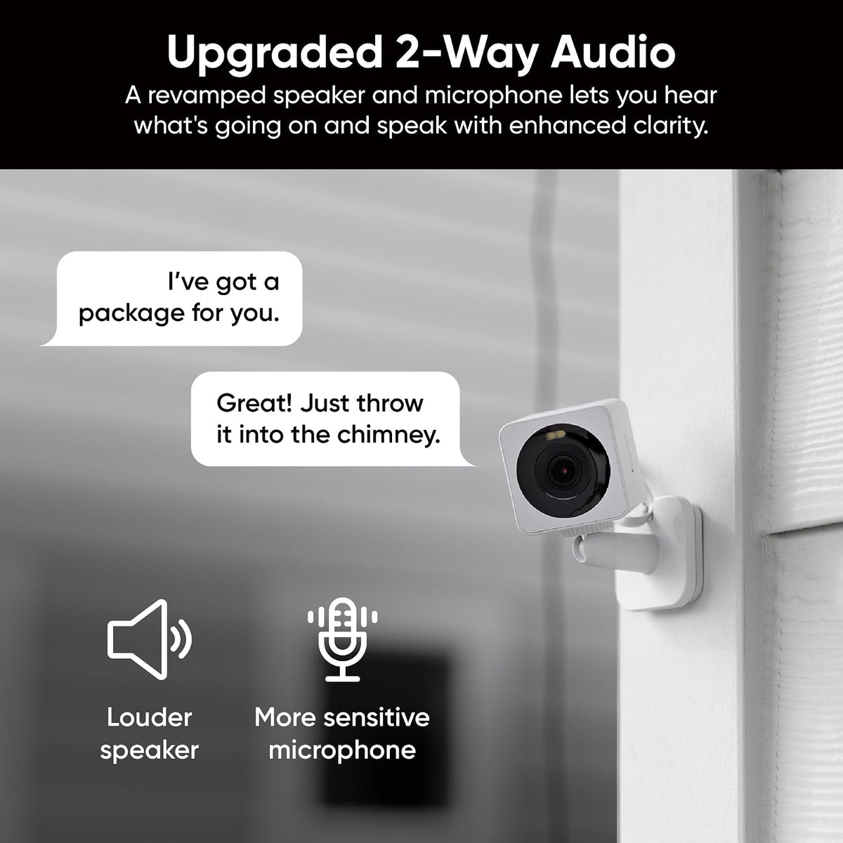 Wyze CAM OG Cámara de Seguridad Exterior e Interior, 1080p Full HD, Visión Nocturna a Color, Foco Incorporado - Blanco