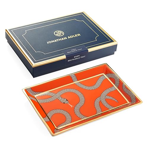 Jonathan Adler Eden Bandeja Rectangular, Naranja