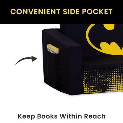 Delta Children - Sofá plegable Batman Cozee, sofá convertible 2 en 1 a tumbona para niños de