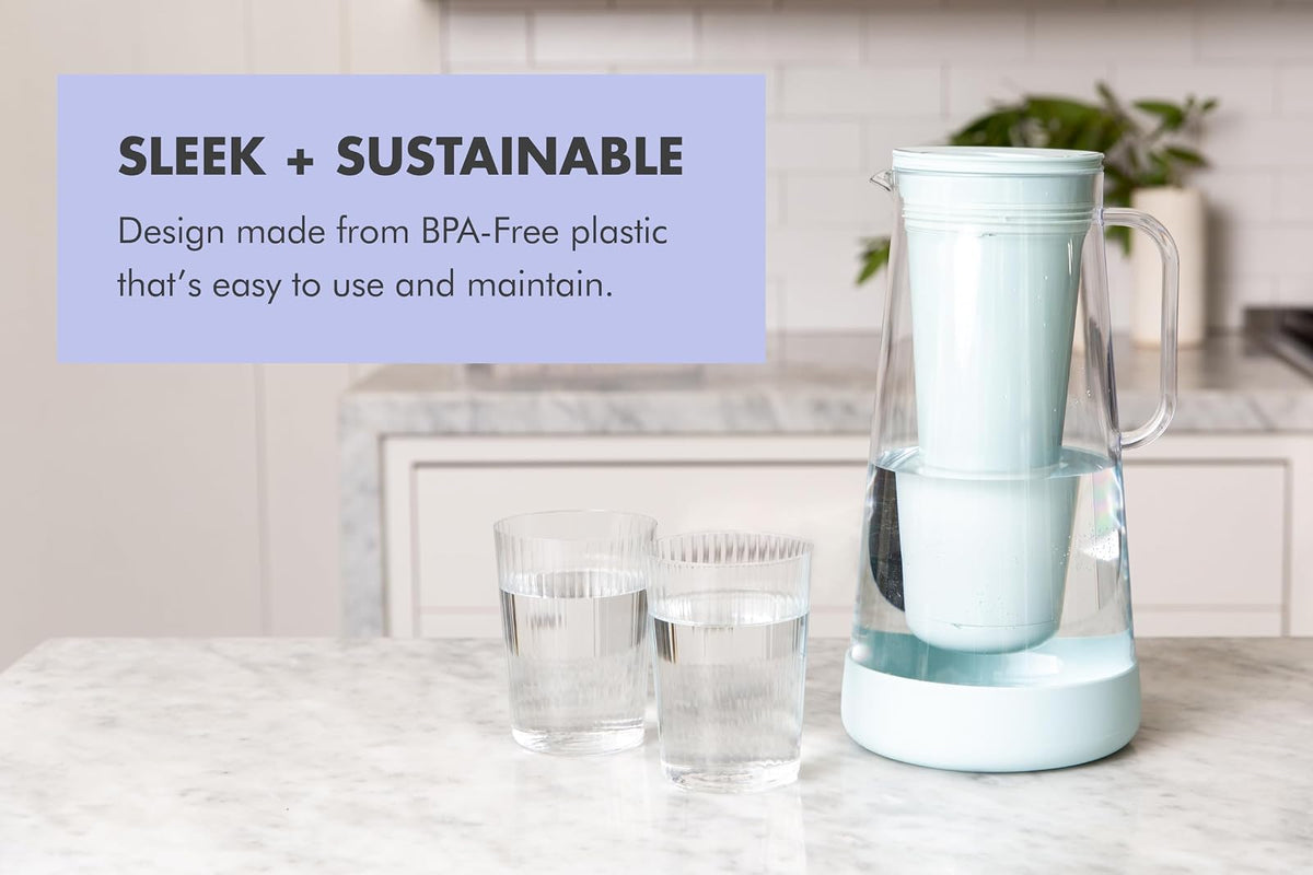 LifeStraw Home - Jarra de filtro de agua, 10 tazas, glicina, última intervensión de BPA, diseñada para la protección diaria contra bacterias, parásitos, microplásticos, plomo, mercurio, PFAS y una