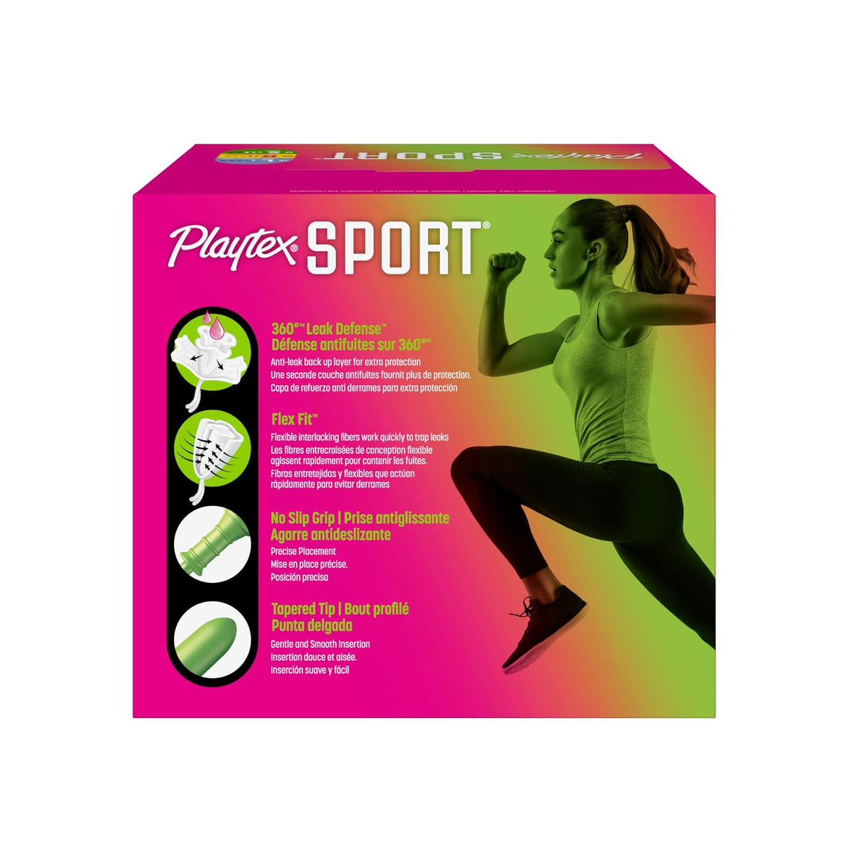 Playtex Sport - Paquete múltiple de tampones, ligero/regular/súper absorbencia, 46 unidades