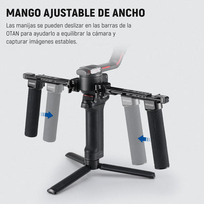 NEEWER Doble Mango Compatible con dji RS5 RS4 RS4 Pro RS3 RS3 Pro RS2 RSC2 Ronin S SC Gimbal, Kit Doble Mango con 2 Mini Rieles NATO, Abrazaderas NATO Liberación Rápida, Roscas de 1/4" y 3/8", GA006
